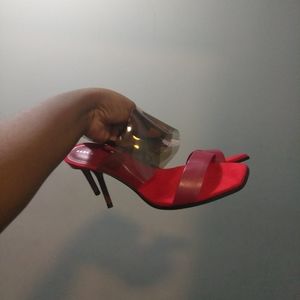 Zara Red Open Mules